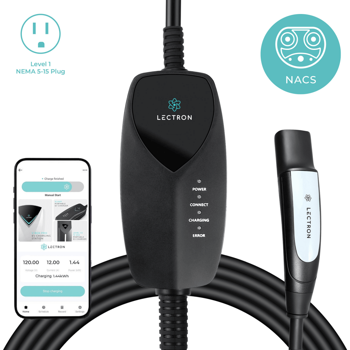 Lectron Portable Level 1 Tesla EV Charger WiFi